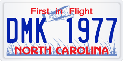NC license plate DMK1977