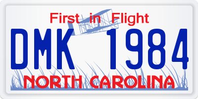 NC license plate DMK1984