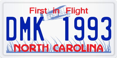 NC license plate DMK1993