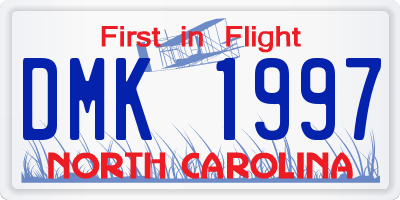 NC license plate DMK1997