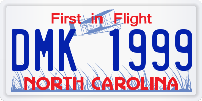 NC license plate DMK1999