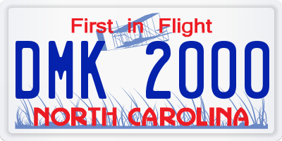 NC license plate DMK2000