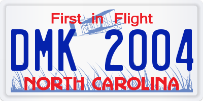 NC license plate DMK2004