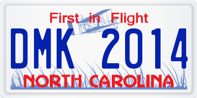 NC license plate DMK2014