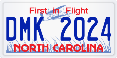 NC license plate DMK2024