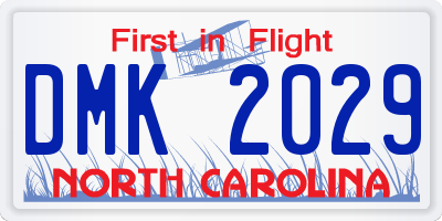 NC license plate DMK2029