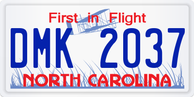 NC license plate DMK2037