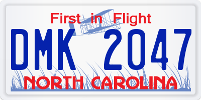 NC license plate DMK2047