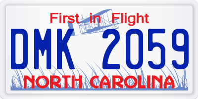 NC license plate DMK2059