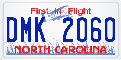 NC license plate DMK2060