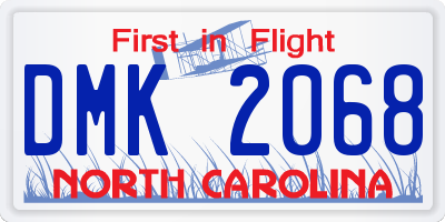 NC license plate DMK2068