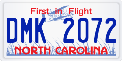 NC license plate DMK2072