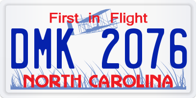 NC license plate DMK2076