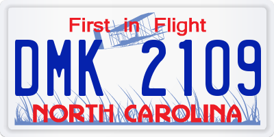 NC license plate DMK2109