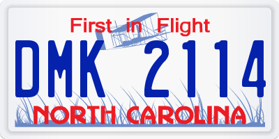 NC license plate DMK2114