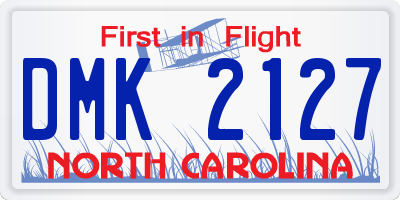 NC license plate DMK2127