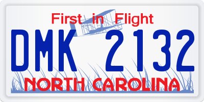 NC license plate DMK2132