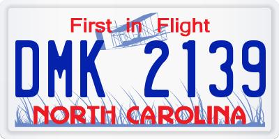 NC license plate DMK2139