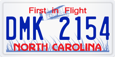 NC license plate DMK2154