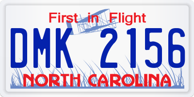 NC license plate DMK2156