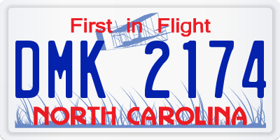 NC license plate DMK2174