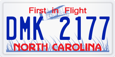 NC license plate DMK2177