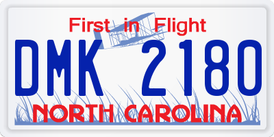 NC license plate DMK2180