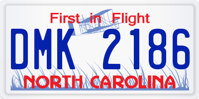 NC license plate DMK2186