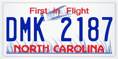 NC license plate DMK2187