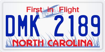 NC license plate DMK2189