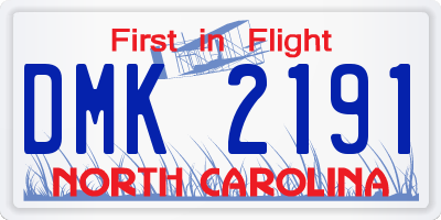 NC license plate DMK2191