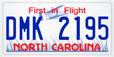 NC license plate DMK2195