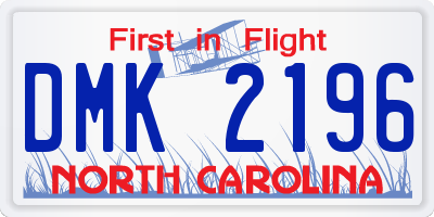 NC license plate DMK2196