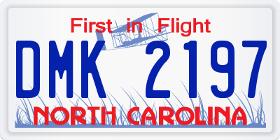NC license plate DMK2197
