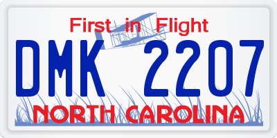NC license plate DMK2207