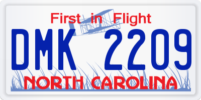 NC license plate DMK2209