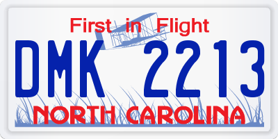 NC license plate DMK2213