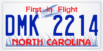 NC license plate DMK2214