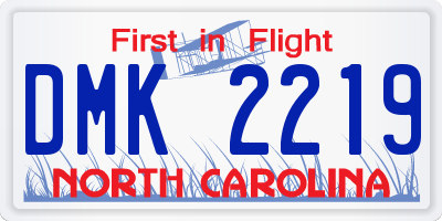 NC license plate DMK2219