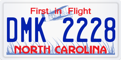 NC license plate DMK2228
