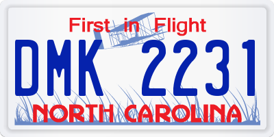 NC license plate DMK2231
