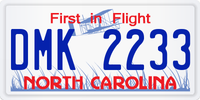 NC license plate DMK2233