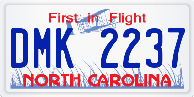 NC license plate DMK2237