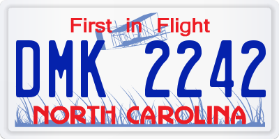 NC license plate DMK2242