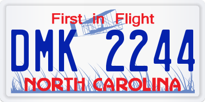 NC license plate DMK2244
