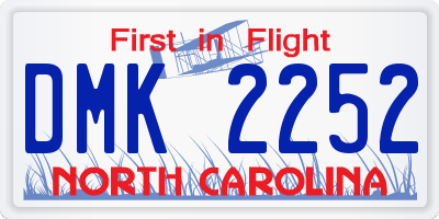 NC license plate DMK2252