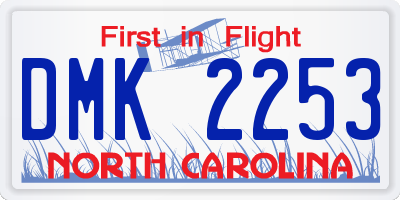 NC license plate DMK2253