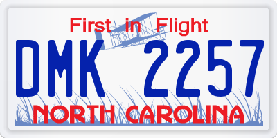 NC license plate DMK2257
