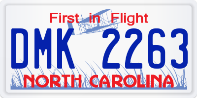 NC license plate DMK2263