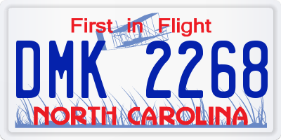 NC license plate DMK2268